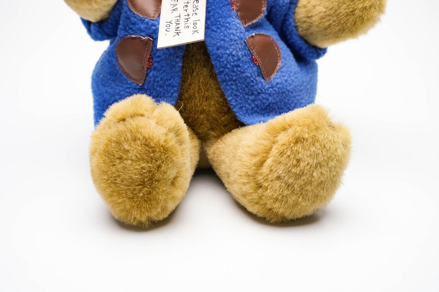 Vintage Paddington Bear knuffel – klassiek model met blauwe jas & rode hoed – ca. 25 cm (10 inch)