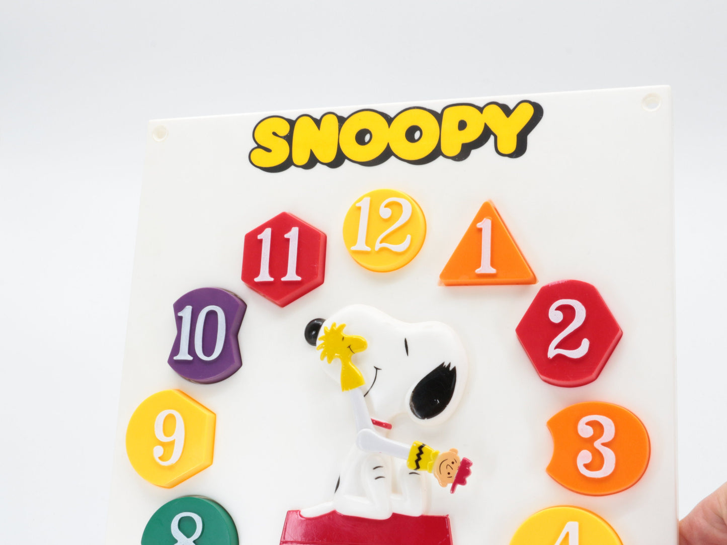 Vintage Snoopy klok Fit-a-Shape | Klok voor leren klok kijken | Time Telling Tool | Home school equipment | Preschool klok| Learn and school