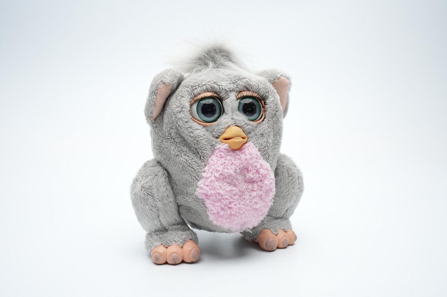 Vintage Sleepy Baby Furby Baby 1998| Furby model | Vintage Furby Emoto-Tronic Grijs Roze | Spreekt Furbish | ファービ