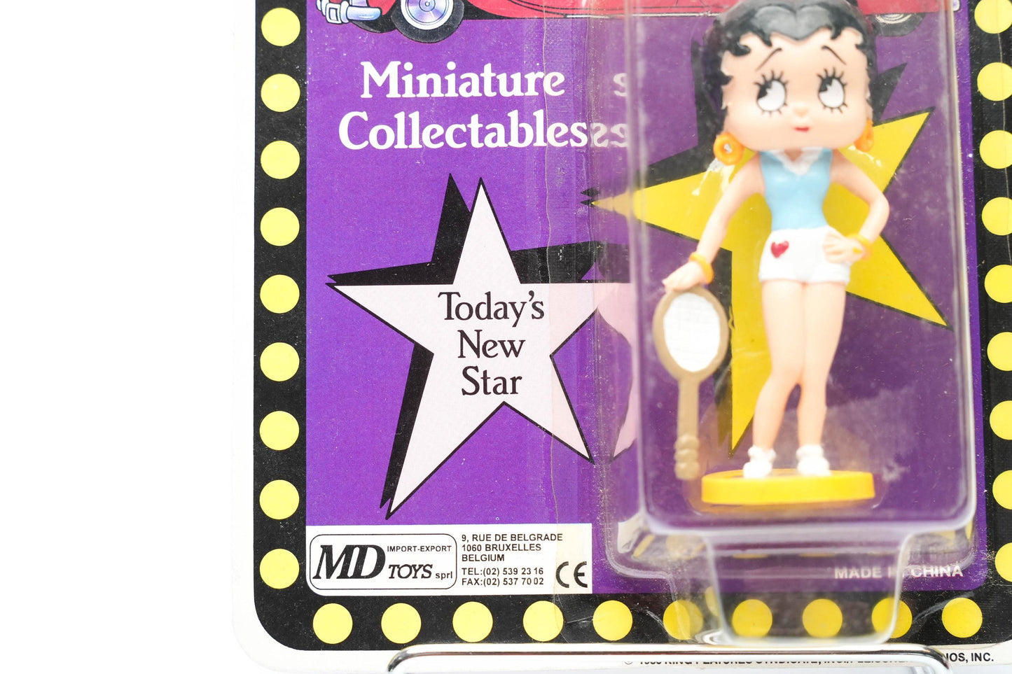 Betty Boop Miniatuurfiguur – 1986 – MD Toys – Tennis Editie