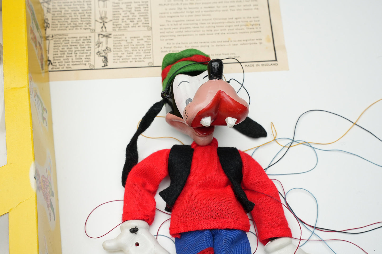 Vintage Pelham Marionet Goofy incl doos en instructies  1960's | Vintage Marionette pop |