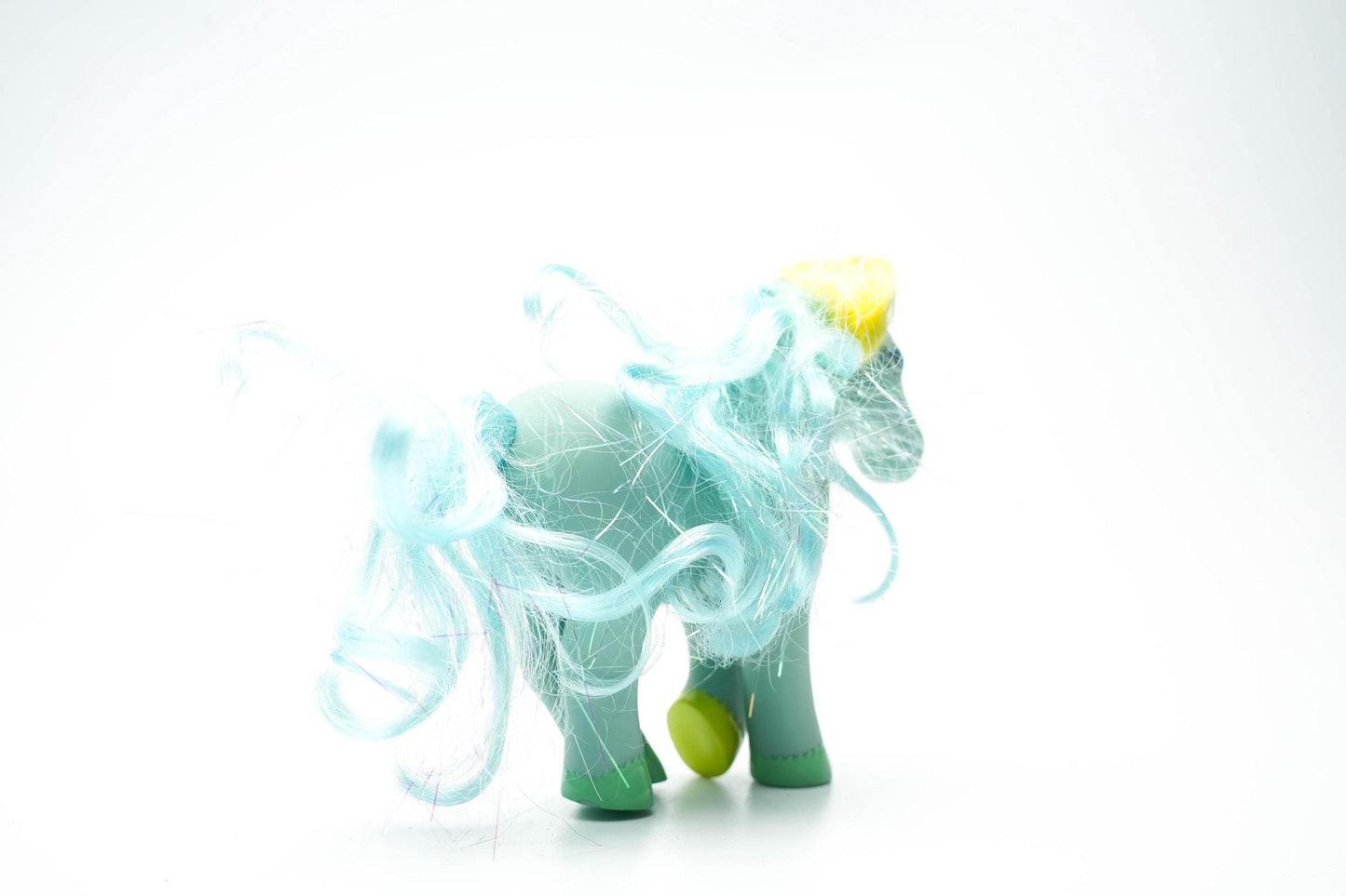 Vintage 1984 Lanard Toys Paard – Mintgroen met Madeliefjes – Retro Speelgoed Pony