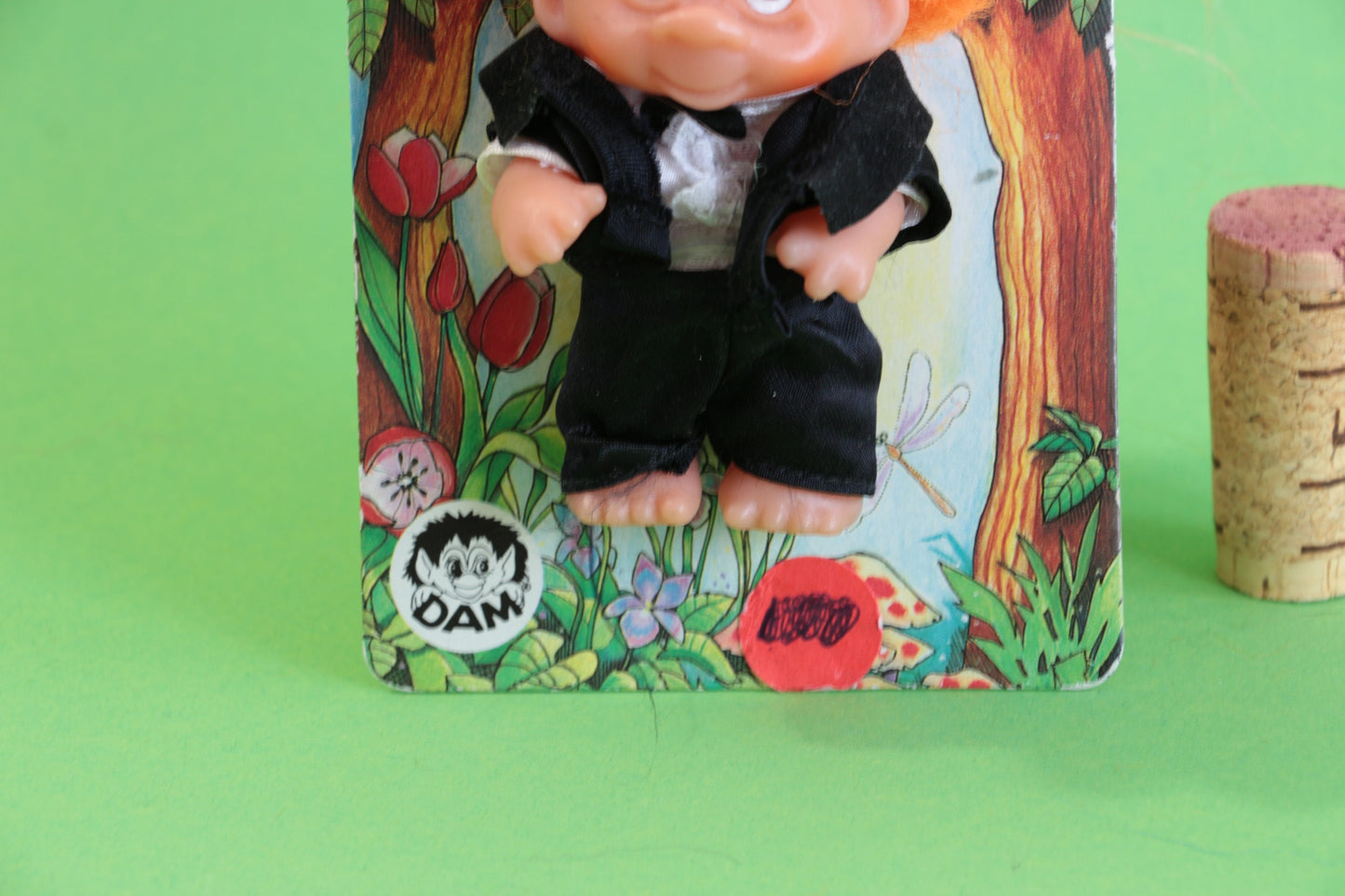Vintage DAM trol op kaartje | Mini Groom no. 5054 | Orginal DAM troll Troll Family