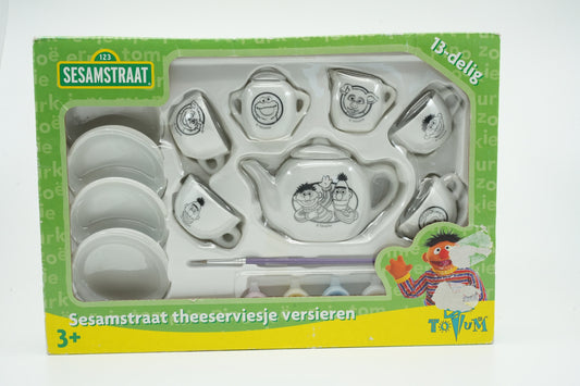 Bert en Ernie theeservies om te schilderen | Sesamstraat kinderservies |