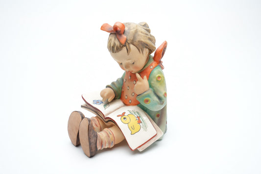 Vintage Hummel Beeldje 'Meisje met Boek' - TMK-6 (14 cm / 5,5 inch)