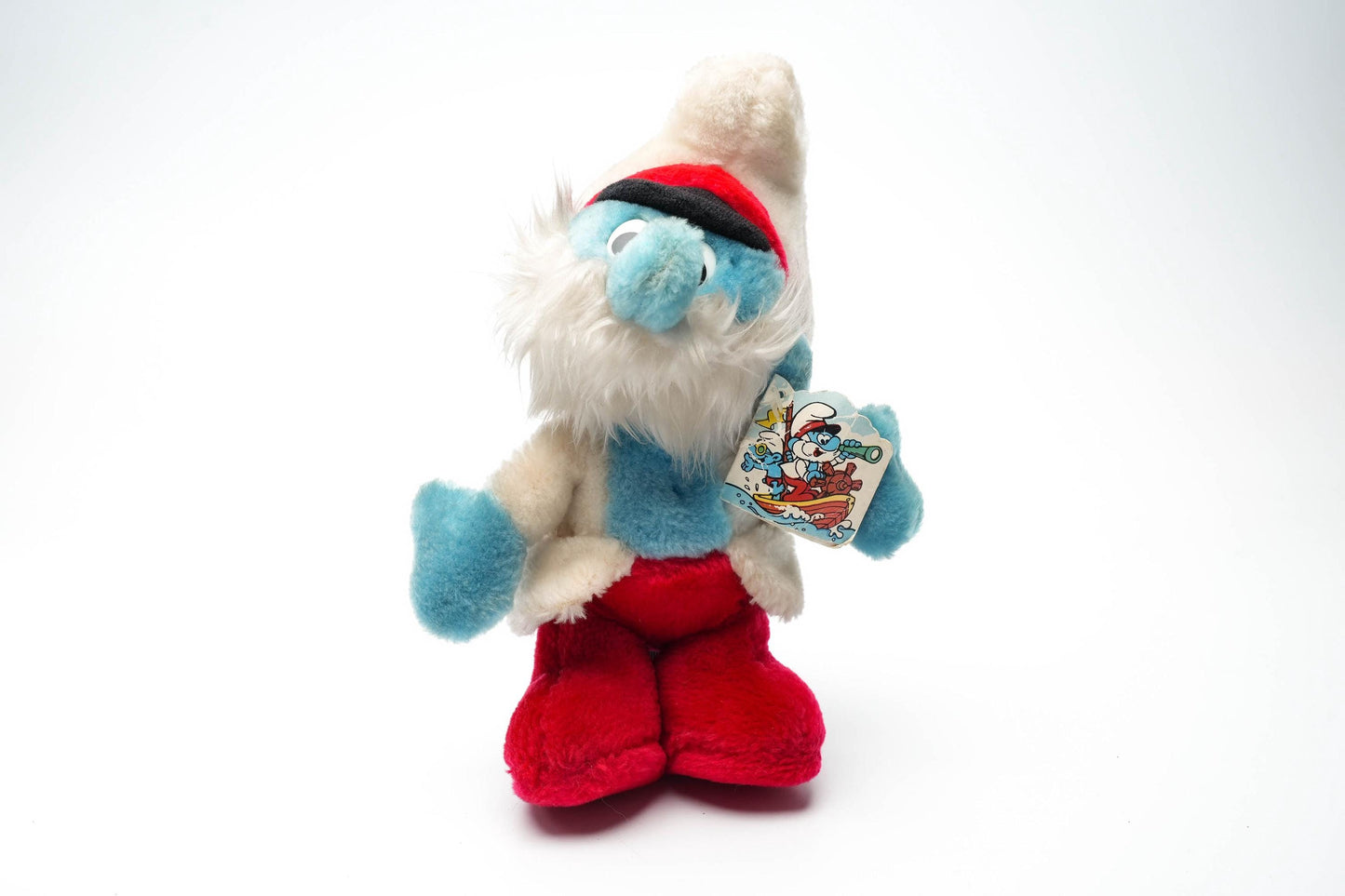 Vintage Grote Smurf Knuffel – 24 cm / 9.4 inch – Peyo – Jaren 80 met Origineel Label