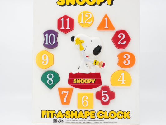 Vintage Snoopy klok Fit-a-Shape | Klok voor leren klok kijken | Time Telling Tool | Home school equipment | Preschool klok| Learn and school