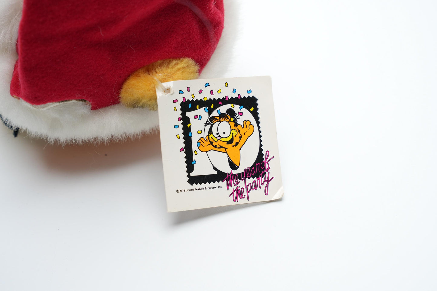 Vintage Garfield Kerstman Knuffel met Kerstsok – 25 cm (10 inch) – 1981 United Feature Syndicate