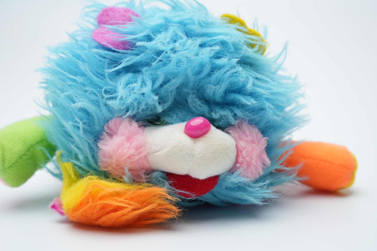 Vintage 1980s Popples – Blauwe Mini Puffling Popple – 12 cm (5 inch)