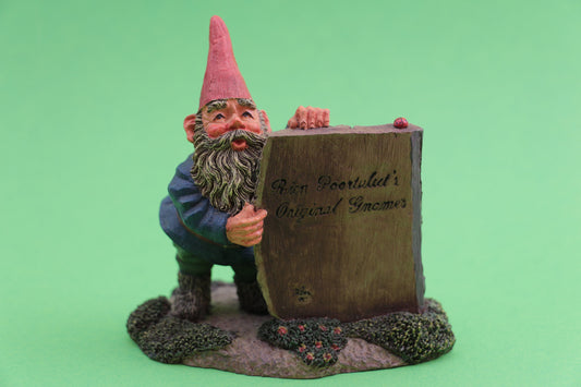 David de kabouter, met bedankje voor Rien Poortvliet | Rien Poortvliet beeldjes | Classic Gnome | Vintage David de kabouter