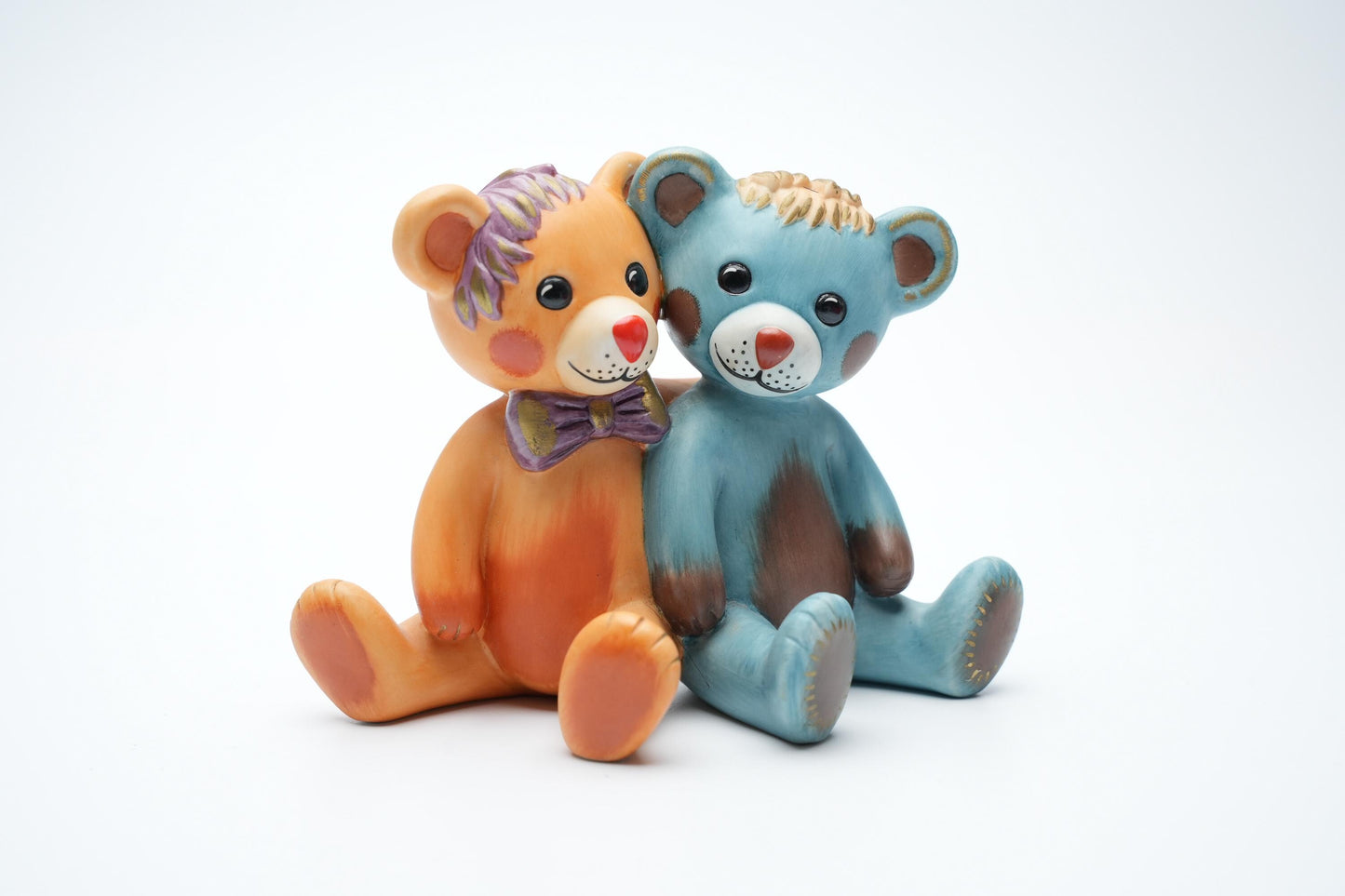 Vintage Goebel Rosina Wachtmeister Beeldje "Isa & Vellio" – Schattige Keramische Teddyberen, 10 cm