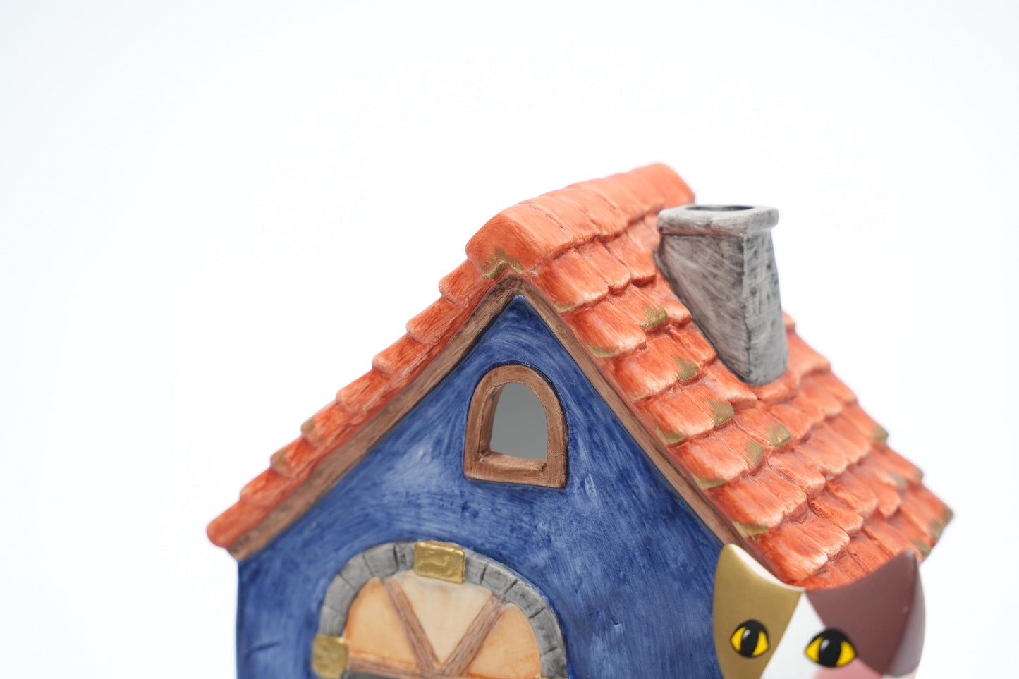 Goebel Rosina Wachtmeister Kaarsenhouder Huisje met Katten – 12 cm / 5 inch