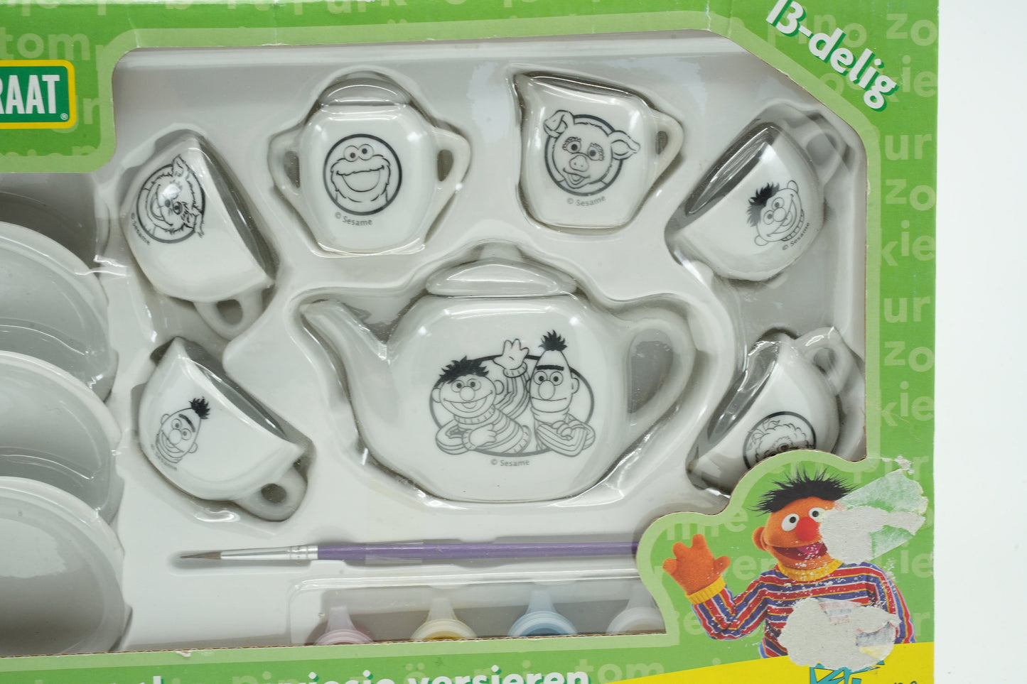 Bert en Ernie theeservies om te schilderen | Sesamstraat kinderservies |