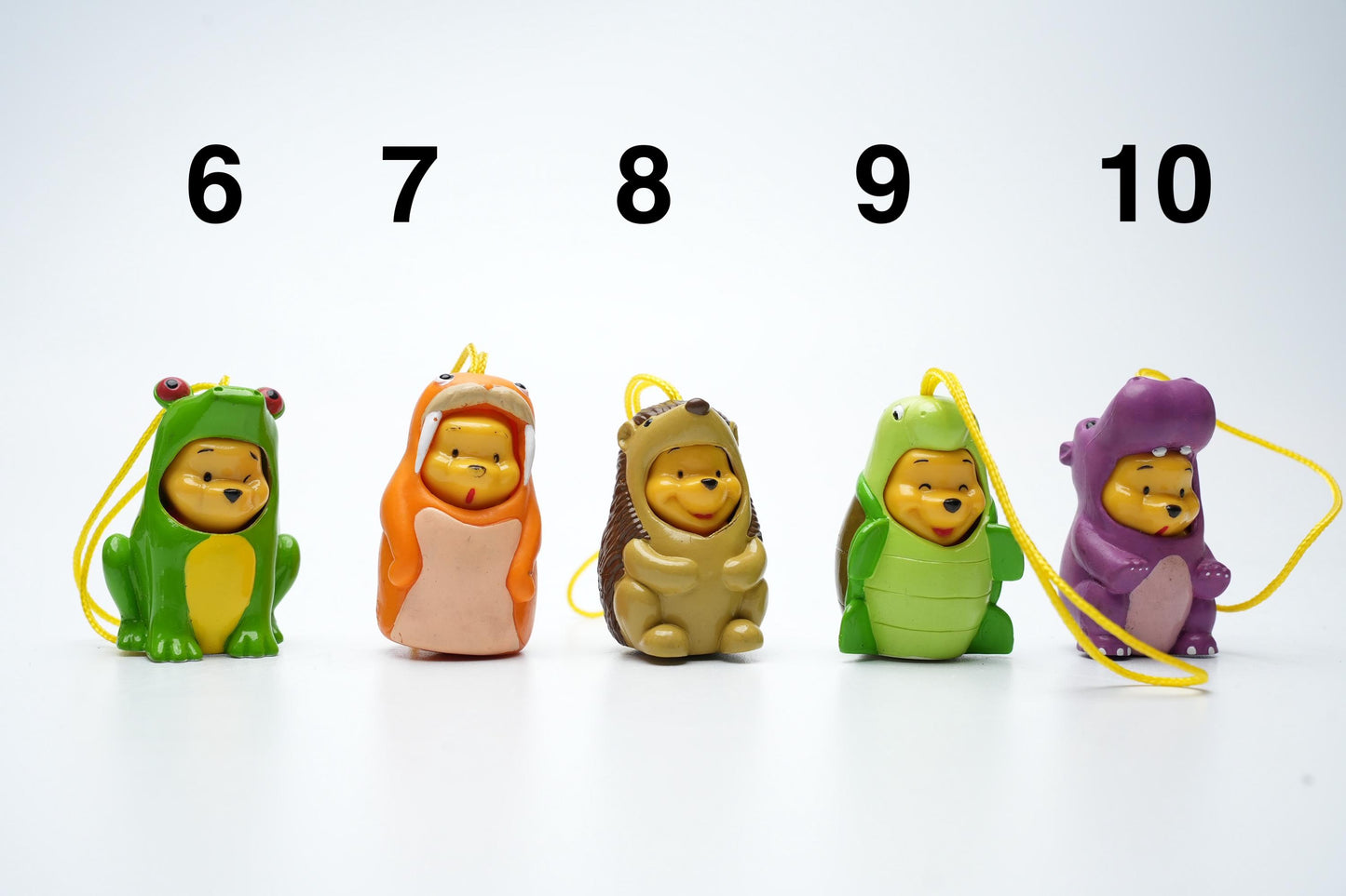 Mega grote peek-a-pooh "animal wear collection" telefoon bedels| Capsule Toys | Vintage peek a pooh bedels