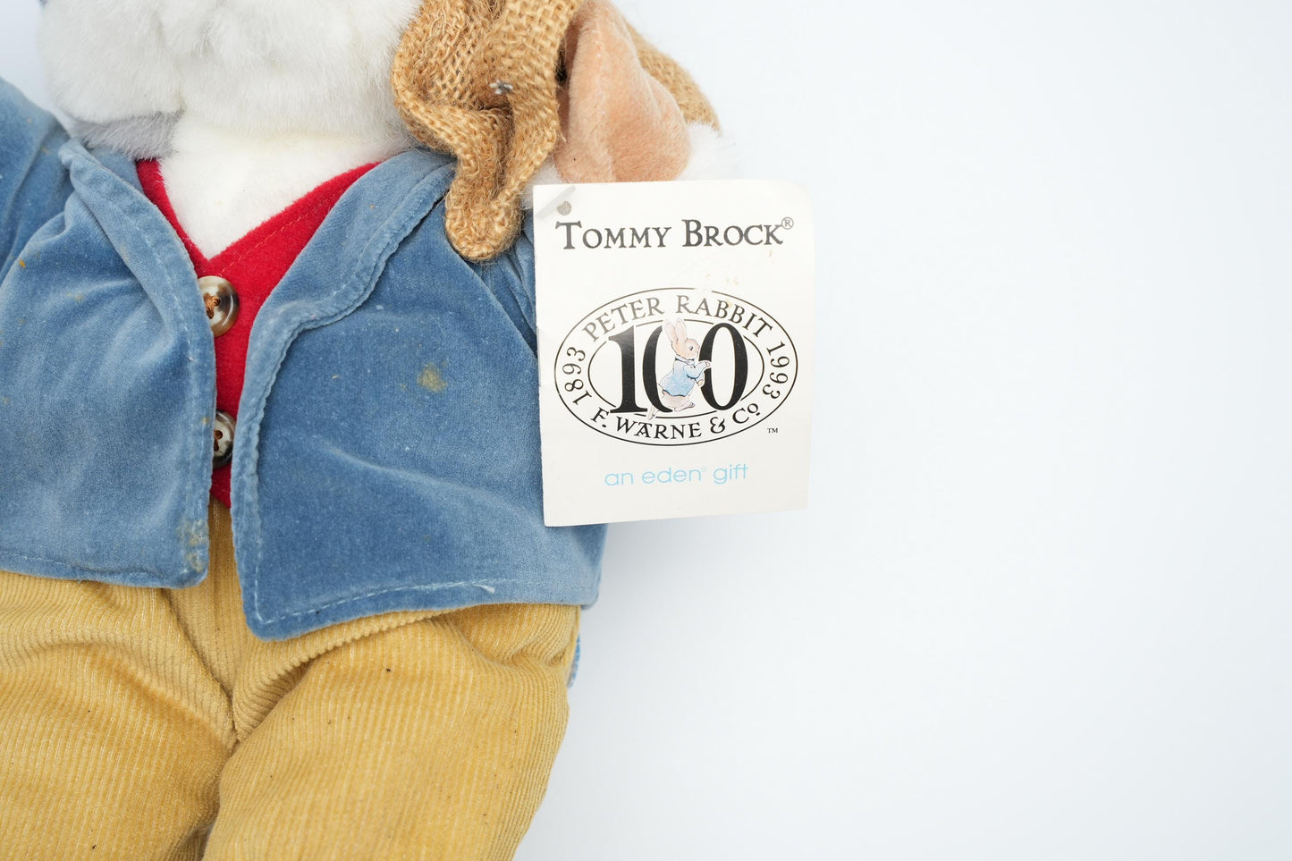 Vintage 1993 Eden Tommy Brock Knuffel - Beatrix Potter Collectie - Zeldzaam Verzamelobject