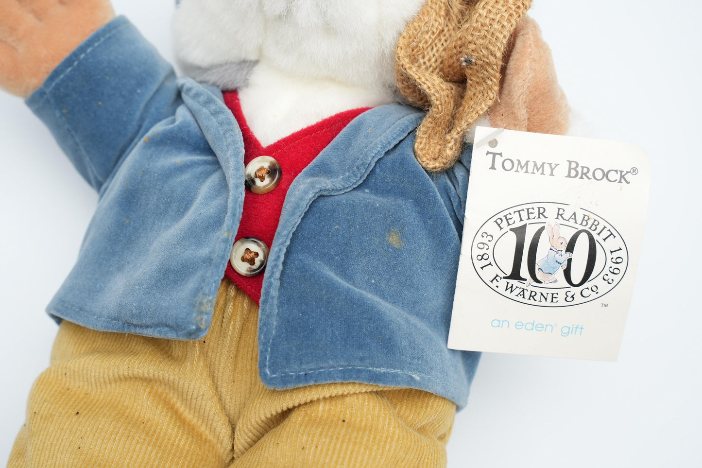 Vintage 1993 Eden Tommy Brock Knuffel - Beatrix Potter Collectie - Zeldzaam Verzamelobject
