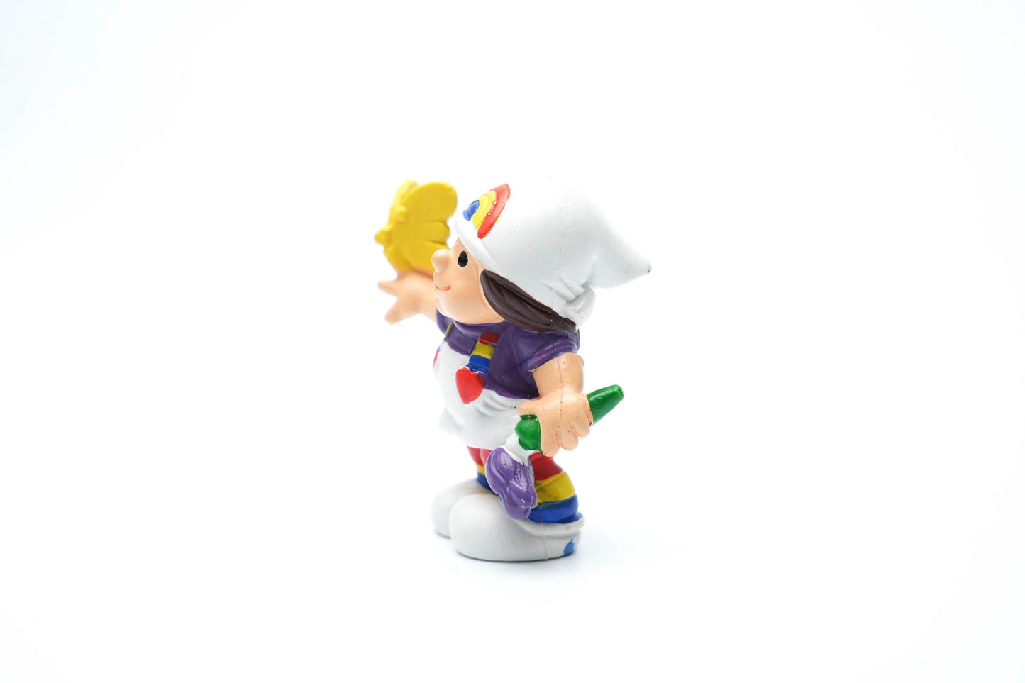Vintage Rainbow Brite “Rainbow Kids” schildersmeisje met vlinder – 1980 Hallmark PVC-figuur (2.5")