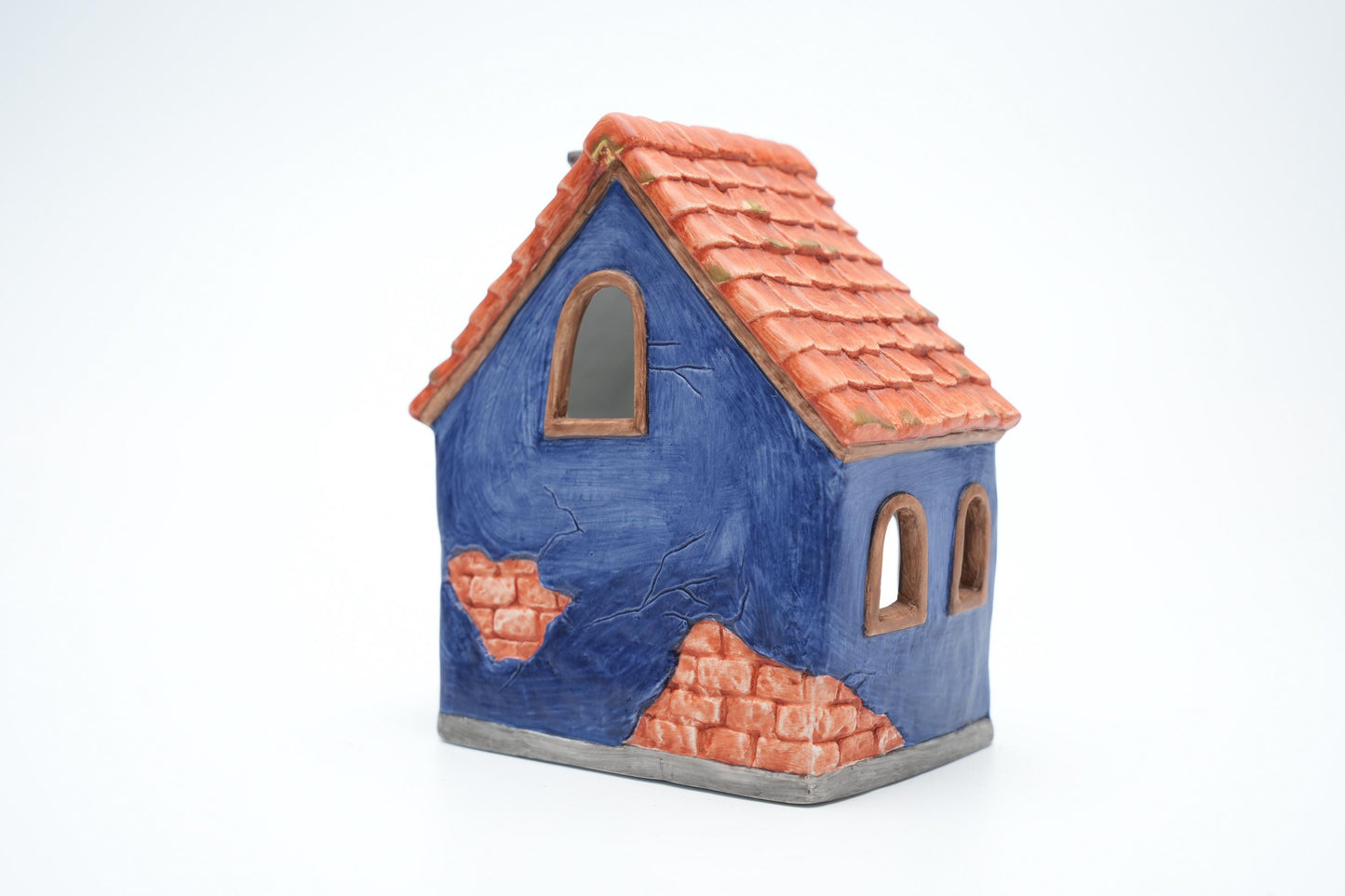 Goebel Rosina Wachtmeister Kaarsenhouder Huisje met Katten – 12 cm / 5 inch