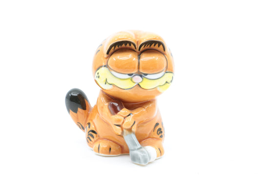 Vintage Garfield beeldje gemaakt van keramiek | Garfield hockey , ice hockey , golfen, sporten | Oranje kat | Vintage kat | Comic | Gagstrip