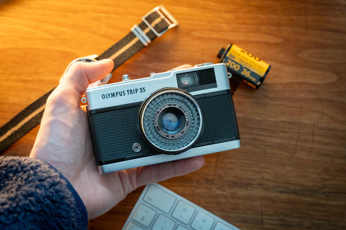 Olympus Trip 35 Camera + gratis Kodak Gold film – Vintage Compact Camera – Volledig getest en werkend
