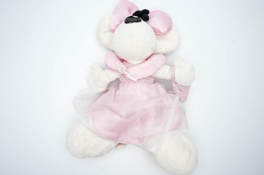 Vintage Diddlina Knuffel 30 cm (12 inch) – In Luxe Roze Jurk – Depesche jaren 90