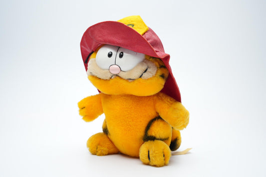 Garfield Pluche Knuffel met Brandweerhelm – 22 cm (8,7 inch) – Vintage 1981