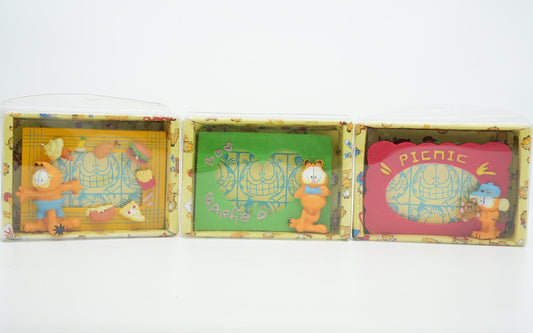 Vintage Garfield fotolijstjes ( set van 3) | Garfield fotolijst 1987 | Garfield verzamel item | Garfield collectorsitem