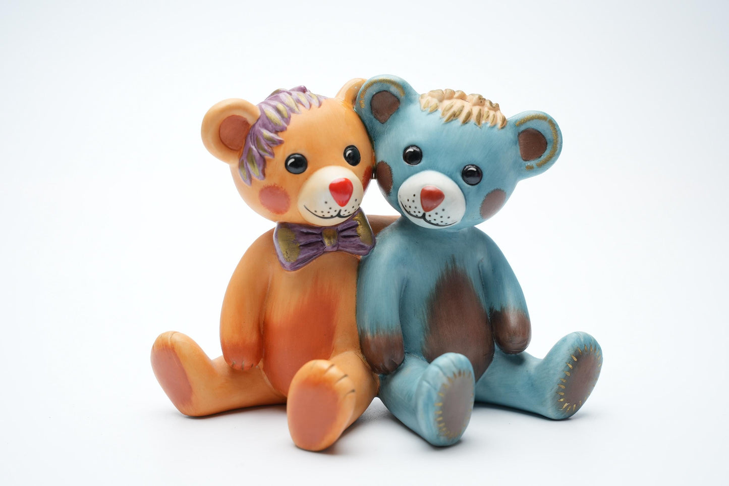 Vintage Goebel Rosina Wachtmeister Beeldje "Isa & Vellio" – Schattige Keramische Teddyberen, 10 cm