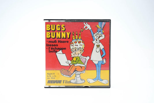 Bugs Bunny Super 8 Film – "muß Haare lassen / l’échappe belle" | Revue Film | ca. 1970s | 15m zwart-wit, zonder geluid