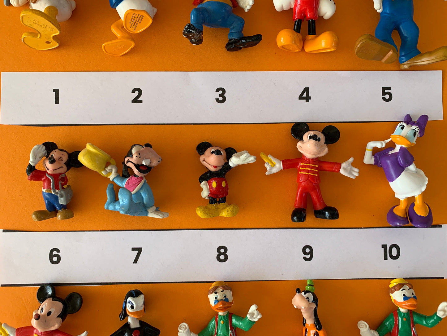 Mickey Mouse -  Goofy - Donald Duck vintage figuren van Disney uit verschillende jaartallen