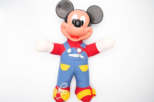 Vintage Mattel Mickey Mouse knuffelpop – Educatieve outfit – ca. 30 cm (12 inch)