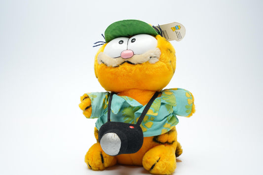 Garfield Knuffel als Fotograaf Toerist – 22 cm (8,7 inch) – Vintage 1981