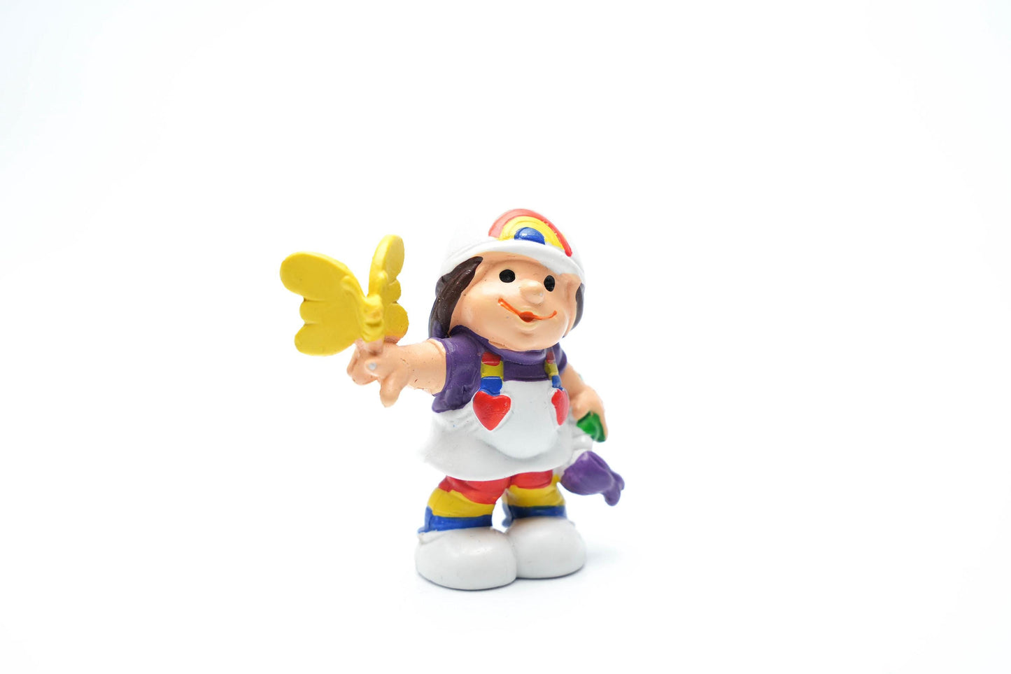 Vintage Rainbow Brite “Rainbow Kids” schildersmeisje met vlinder – 1980 Hallmark PVC-figuur (2.5")